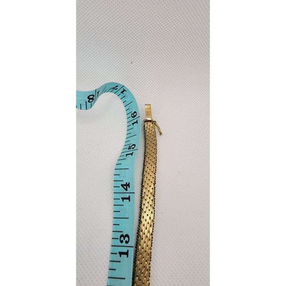 Vintage Gold Italian Mesh Chain Style Necklace & Bracelet Set - Picture 6 of 7